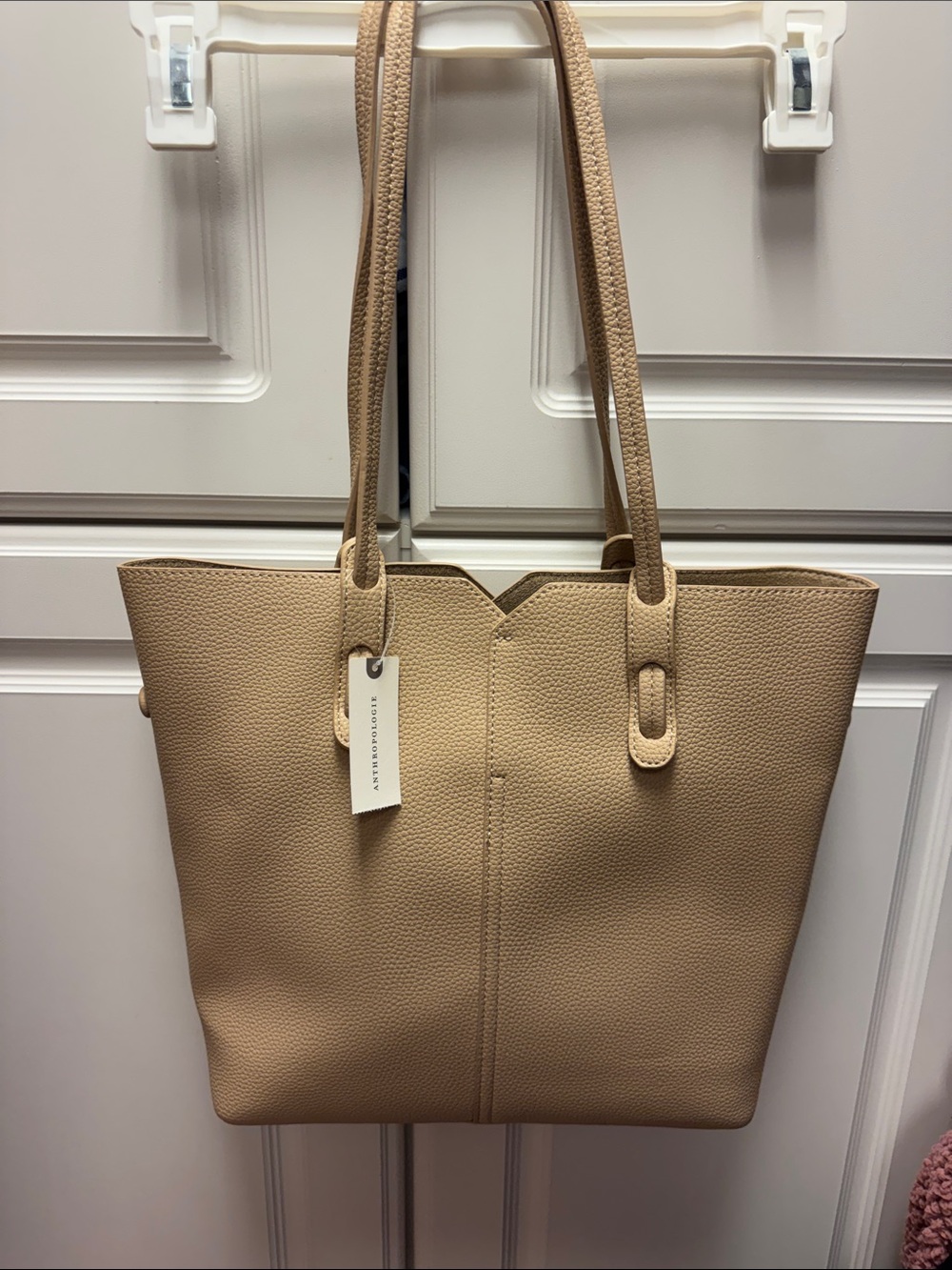 Anthropologie Pebbled Tote in Taupe